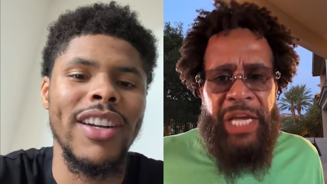 AKHi TV clip of Bill Haney talking face to face with Shakur Stevenson about the sparring posts