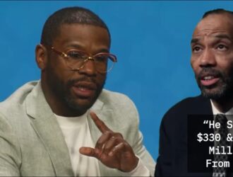 AKHi TV thumbnail for the Mayweather–Haymon story: Floyd Mayweather and Al Haymon with the headline claim that Haymon stole $550 million and Mayweather owns PBC