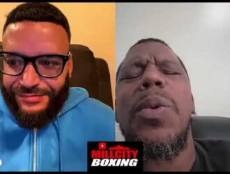 Brian Norman Sr on a video call discussing Floyd Schofield's title options