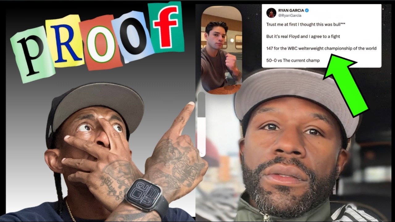 Floyd Mayweather and Ryan Garcia on FaceTime as Garcia announces they agreed to fight at 147 for the WBC welterweight title