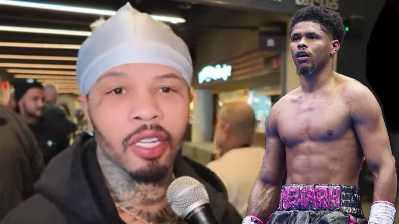 Gervonta Davis and Shakur Stevenson graphic from the AKHi TV report on Tank's 10% fight offer
