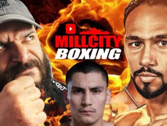 Keith Thurman and Vergil Ortiz face off in a Mill City Boxing graphic for December fight talks at 160 pounds