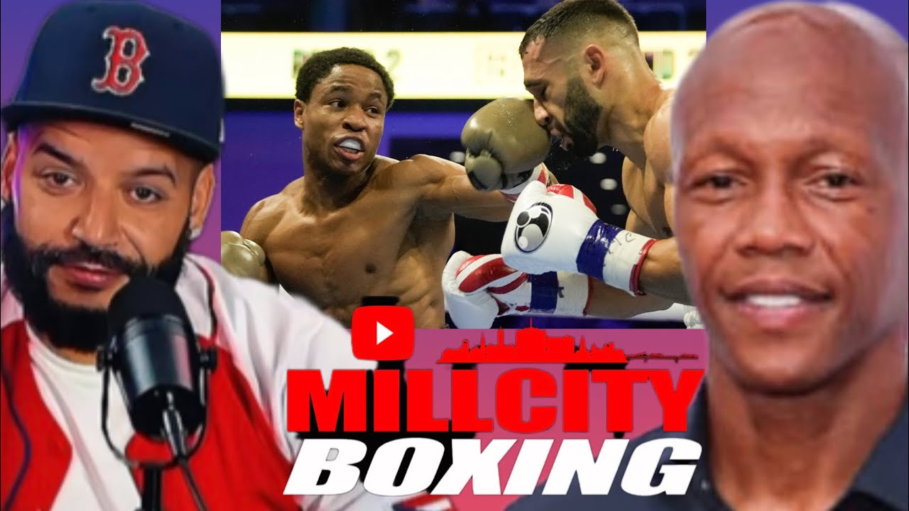 Zab Judah beside Schofield vs Bahdi fight action with the Mill City Boxing host